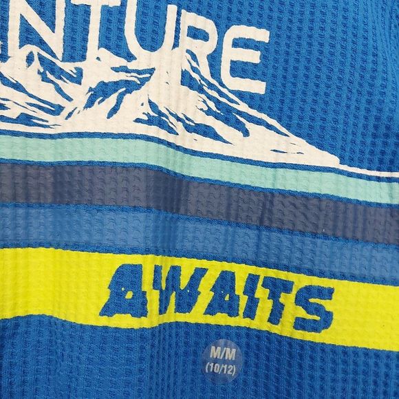 Simply Styled Boys Pullover Top Medium 10/12 Blue Long Sleeve Crew Neck Cotton - Picture 7 of 9